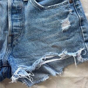 Levi's Classic Blue Distressed Jean Shorts